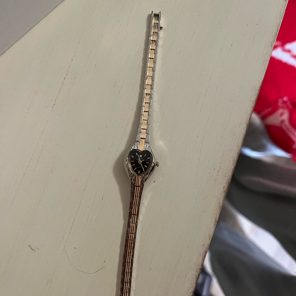 Elegant Two-Tone Heart-Shaped Watch
